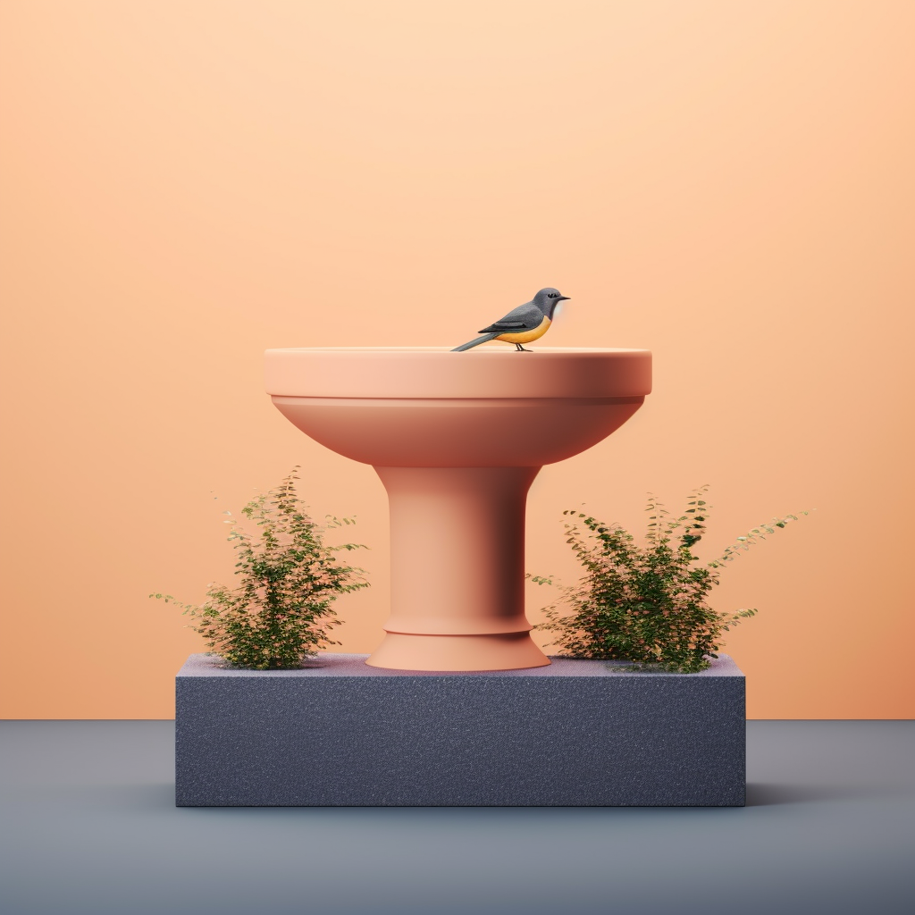Baño para pájaros en bloque